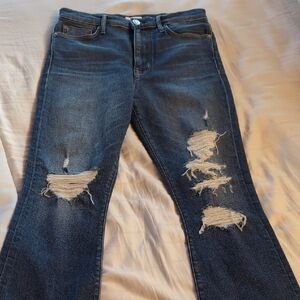 Hudson Jeans Dark Blue Distressed Flare